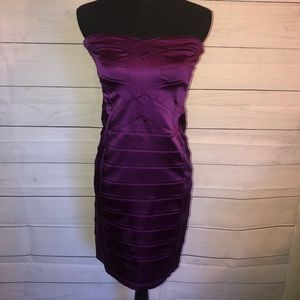 Arden B Strapless Purple Dress